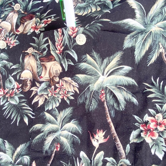 Campia Moda Hawaiian Artwork Palm Trees Hut Mens Button-Down Shirt XL - Picture 3 of 6